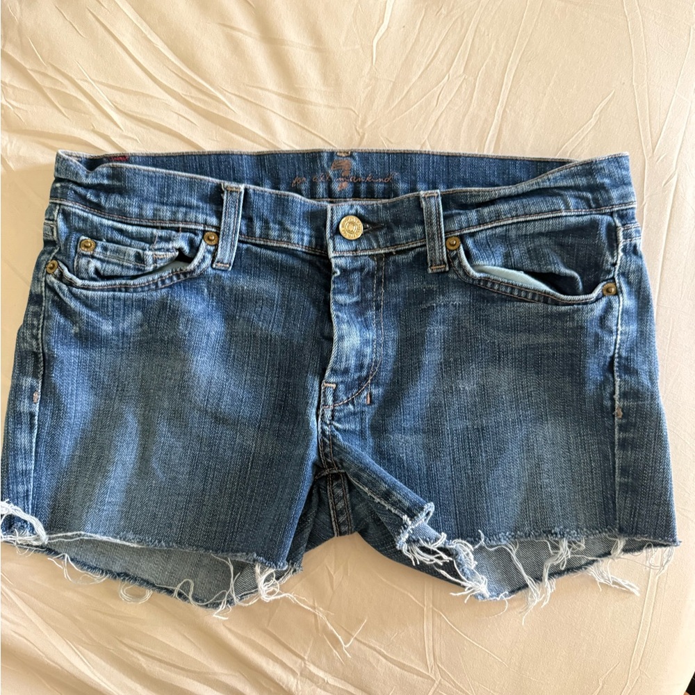 7 For All Mankind Blue Jean Shorts